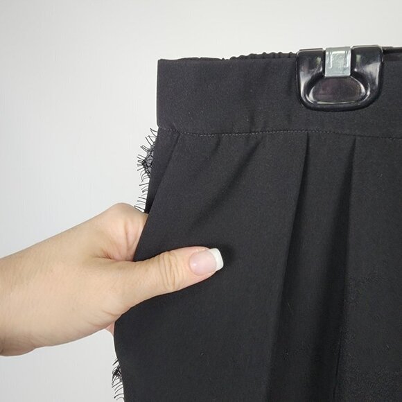 Black Tape Lace Detail Black Slim Leg Pants Size XL - Picture 3 of 8